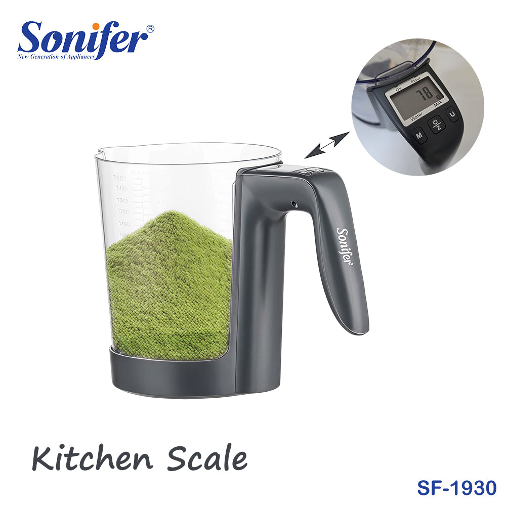 Sonifer SF-1930 Digital Kitchen Scale – 5KG 2-in-1 Measuring Cup & Food Scale